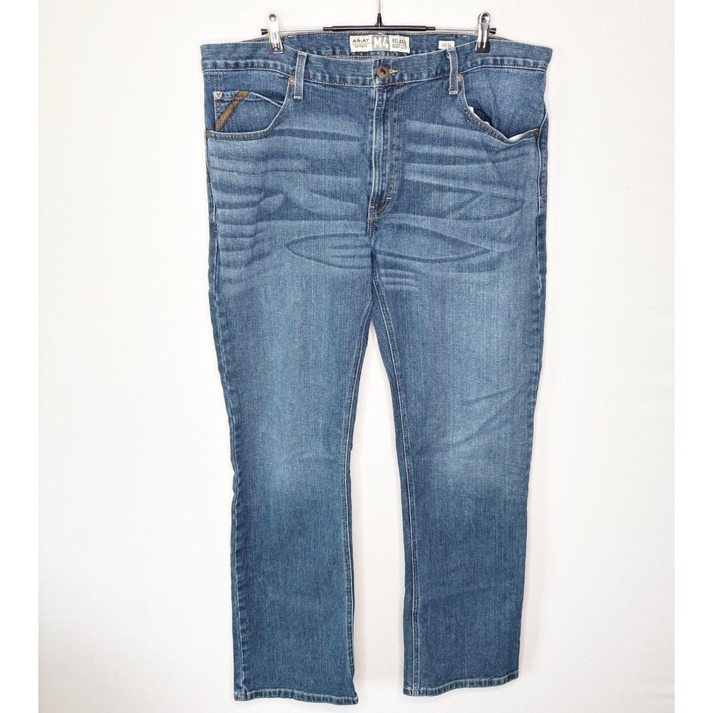 Ariat M4 Legacy Relaxed Boot Cut Jeans Mens 40x34 Blue Medium Wash Denim 0979